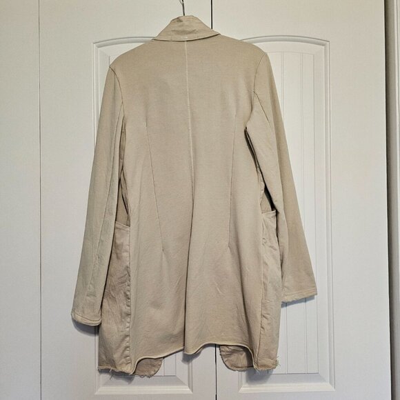 Women's The Porter Collective Open Front Jacket‎ Raw Edges Beige Size M READ - Picture 2 of 10